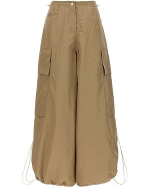 Palm Angels Nylon Parachute Cargo Trousers - Natural