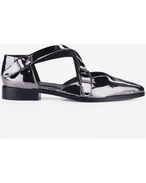 CB Made In Italy Fabric Flats Croce - Black