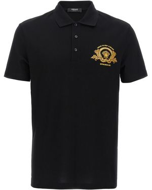 Versace coupe Blason Polo Shirt in Black for Men Lyst UK