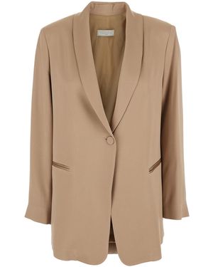Antonelli Edward Jacket Single-Breasted With Shawl Lapels - Natural