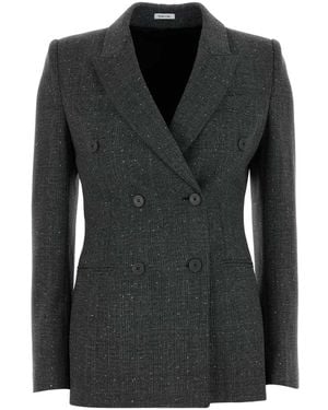 McQueen Embroidered Wool Blazer - Black