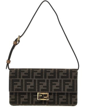 Fendi Baguette Wallet On Chain Wallets, Card Holders - Black