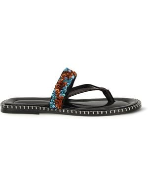 Dries Van Noten Sandals Slip-On Calf Leather Trainers - Black