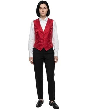 Dolce & Gabbana Dolce & Gabbana Jacquard Silk Blend Vest - Red