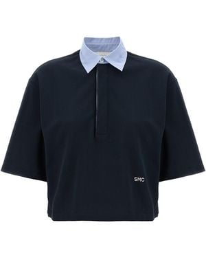 Stella McCartney Cropped Piquet Polo - Blue