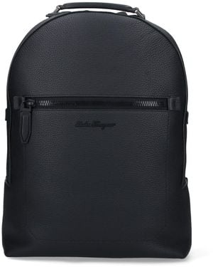 Ferragamo Logo Backpack - Black