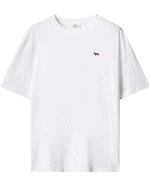 Maison Kitsuné Fox-Patch Cotton T-Shirt - White
