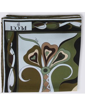 PUCCI Khaki Silk Scarf - Green