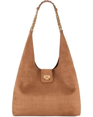 Elisabetta Franchi Hobo Bag Suede - Brown