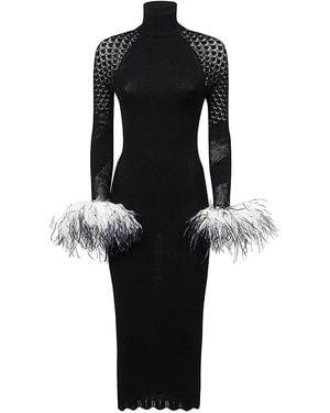 VERGUENZA High Neck Midi Knit Dress - Black