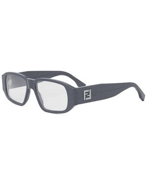 Fendi Eyeglasses Rectangle Full Rim, Glossy Frame And Clear Demo Lens Fe50115I020 - Grey