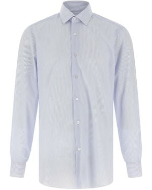 Barba Napoli Striped Cotton Poplin Shirt - White