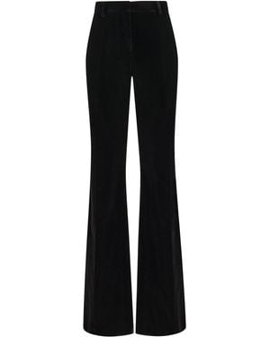 Etro Wide-Leg Pants Cotton Flared - Black