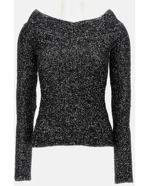 Stella McCartney Long-Sleeve Sparklinh Top With Sequins - Black