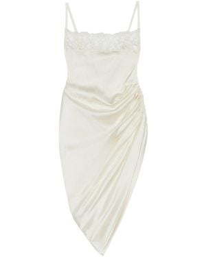 Jacquemus Saudade Asymmetric Satin Minidress - White