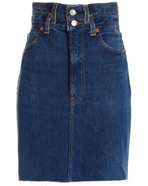 RE/DONE 'Double Waisted Pencil' Re Done X Levi'S Skirt - Blue