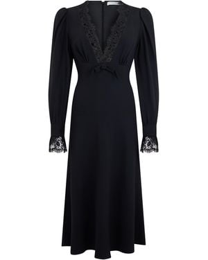 Alessandra Rich Midi Dress Cotton - Black