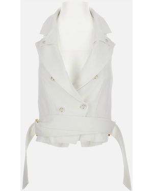 Elisabetta Franchi Double-Breasted Sleeveless Vest - White