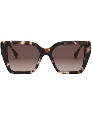 Fendi Fendife40161I Ff Diamonds 55F Havana Sunglasses - Brown