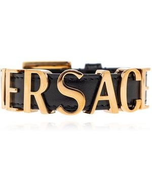 Versace Logo-Lettering Buckle Fastened Bracelet - Multicolour