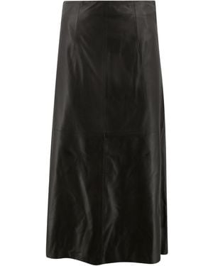 Arma Lambskin Midi Skirt - Black