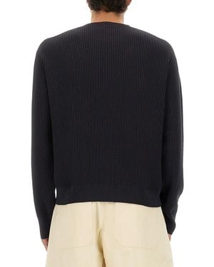 Studio Nicholson Cotton Knit Shirt Sweaters - Blue