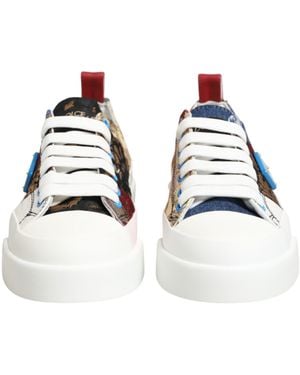 Dolce & Gabbana Patchwork Low Top Trainers Shoes Co+Se+Vi+05Lf - Multicolour