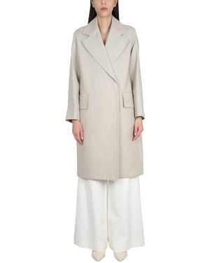 Max Mara Duster Coat Linen And Jersey Trench & Raincoats - White