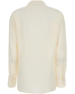 Victoria Beckham Blouse V-Neck Silk Blouses - White