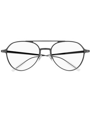 Montblanc Eyeglasses Aviator Full Rim, Frame And Clear Demo Lens Mb0195O001 - Brown