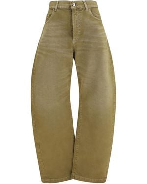 The Attico Wide-Leg Jeans With Back Belt Cotton - Green
