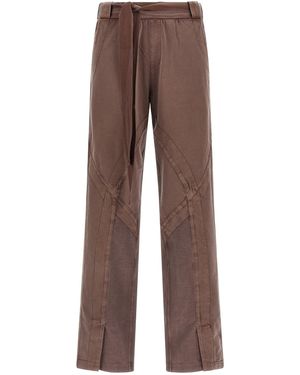 The Attico Front Split Trousers - Brown