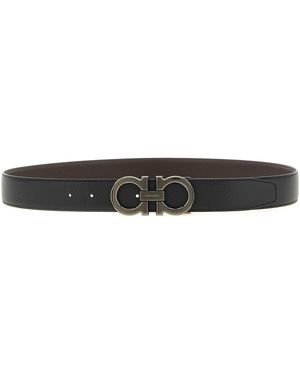 Ferragamo Doppio Gancini Belt - White