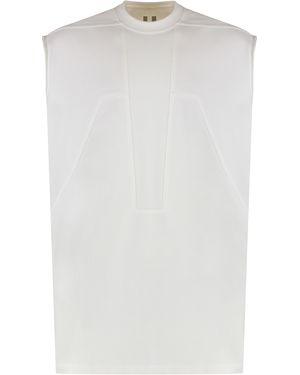 Rick Owens Ribbed Cotton Tank Top T-Shirts - White