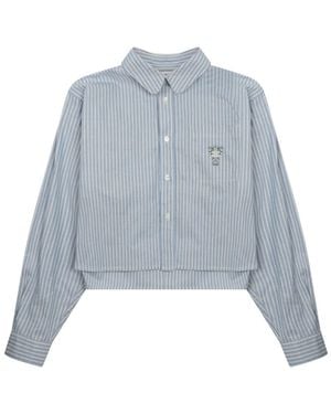 Celine Cropped Shirt - Blue