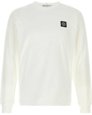 Stone Island Stone Island Logo-Patch Cotton T-Shirt - White