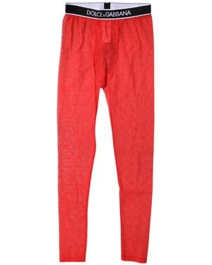 Dolce & Gabbana Logo Lace Lingerie Tight Pants Underwear - Red