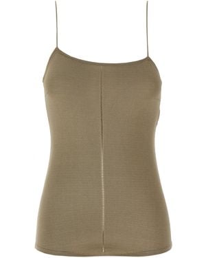 Lemaire Intricate Perforated Viscose Blend Top - Green