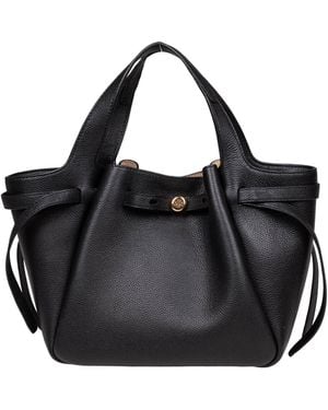 Tory Burch Romy Tote Leather Handbag - Black