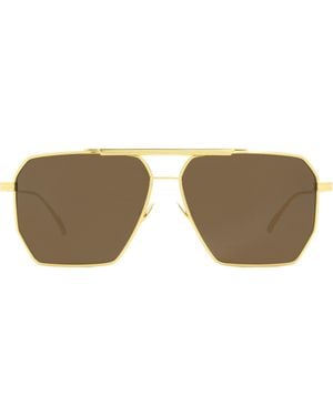 Bottega Veneta Square Sunglasses Bv1012S 003 60Mm 1012 Metal - Black