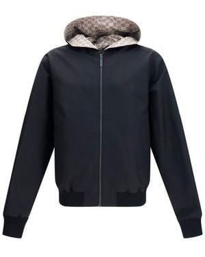 Gucci Gucci Reversible Gg Nylon Bomber Jacket - Blue