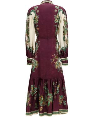 ALÉMAIS Ruthie Shirt Dress Viscose; Silk - Purple