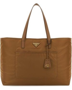 Prada Biscuit Re-Nylon Large Re-Edition 1978 Shopping Bag - Brown