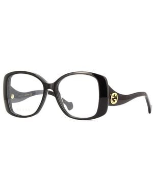 Gucci Eyeglasses Square Full Rim, Frame And Clear Demo Lenses Lens Gg1236O002 - Black