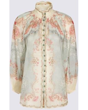 Zimmermann Floral Ramie Shirt - Natural