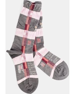 Antipast And Checked Socks - White