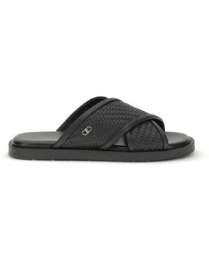 Ferragamo Gancini Sandals Calf Leather Bos Taurus - Black