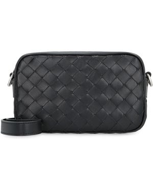 Bottega Veneta Intrecciato Leather Mini Camera Bag Calfskin Messenger - Grey