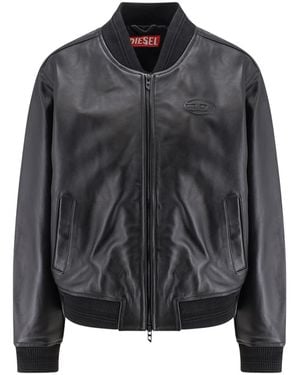 DIESEL Ilyan Leather Jacket - Black