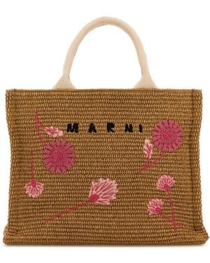 Marni Biscuit Raffia Small Shopping Bag - Multicolour